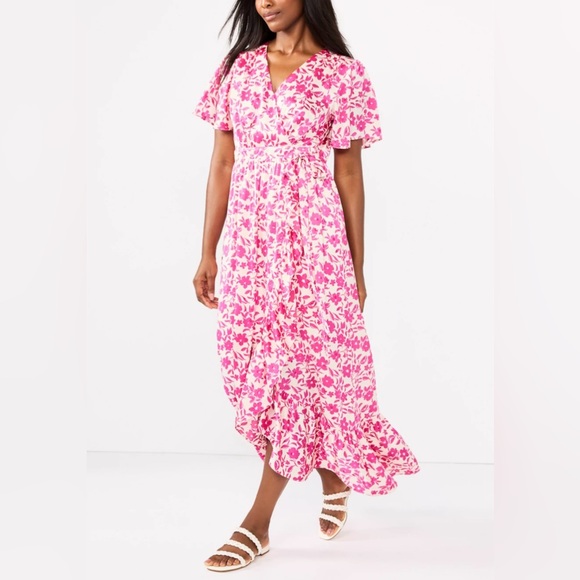 Draper James RSVP Flutter Sleeve Wrap Maxi Dress - Picture 1 of 6